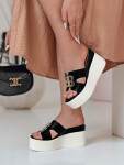 PLATSIMA dámské žabky na platformě černé FashionStreet ZY0757 40