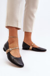 Dámské kožené baleríny na plochém podpatku Laura Messi 2774 černé 36