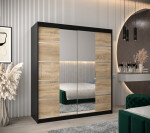 Šatní skříň Abi V4 Barva korpusu: Černá, Rozměry: 150 cm, Dveře: Černá