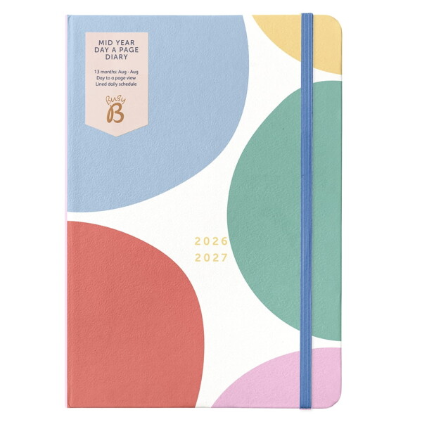Busy B Denní diář Spot Day a Page A5 2026/27, modrá barva, papír