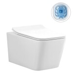 CERANO - Kompletní WC set Basic/Forte - bílá lesklá - WC tlačítko Maxio/Stříbrná - závěsné - předstěnová instalace - 51x36 CER-8050BD86133