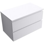 CERANO Koupelnová skříňka Carole - bílá matná + deska pod umyvadlo z lit. mramoru Elanys - 12 mm - bílá matná - 100x49,2x46 cm