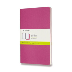 Sešity Moleskine Cahier, L, čisté, 3 ks - tm. růžové