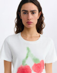 Tričko Thinking MU Blurry Cherry Ida Tee WHITE