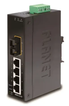 PLANET ISW-511T / Switch průmyslový / 4x 100Mb RJ-45 / 1x 100FX multi-mode / Unmanaged L2 / -40 až 75 °C (ISW-511T)