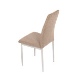 Židle jídelní, béžová látka, šedé kovové nohy