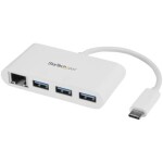 StarTech USB-A Hub 3 porty bílá / 3x USB-A / 1x RJ-45 (HB30C3A1GEA)