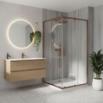 REA/S - Sprchový kout City 80x100 Brush Copper Se sprchovou vaničkou Savoy KPL-K6981