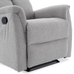 Relaxační křeslo, manuální ovládání, světle šedá látka