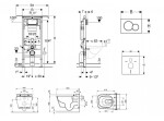 GEBERIT - Duofix Modul pro závěsné WC s tlačítkem Sigma01, matný chrom + Tece One - sprchovací toaleta a sedátko, Rimless, SoftClose 111.355.00.5 NT3