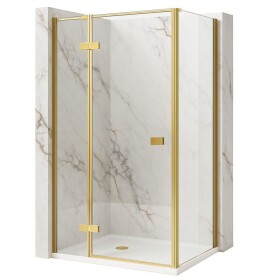 REA/S - Sprchový kout Atlas 80x80 Brush Gold vlevo KPL-K4372