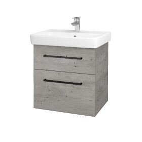 Dřevojas - Umyvadlová skříňka Q MAX SZZ2 60 - D01 Beton / Úchytka T06 / D01 Beton 67529H
