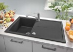 GROHE - Dřezy Kompozitní dřez K400 s automatickým odtokem, 86x50 cm, granitová černá 31640AP0