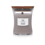 WoodWick Vonná svíčka WoodWick - Wood Smoke 275 g, šedá barva, sklo, dřevo