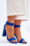 Semišové sandály na vysokém podpatku Tmavě modrá Jacqueline 40
