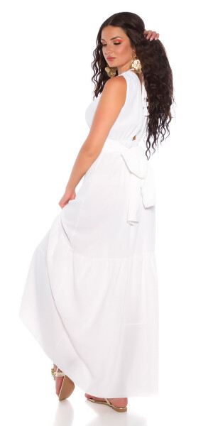 Sexy Goddess-Maxidress na zavazování white S/M