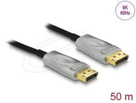 DeLock Aktivní optický kabel DisplayPort 1.4 / Propojovací kabel / 8K / 50 m (84140)