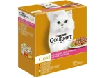 Purina Gourmet Gold multipack (8ks) - směs dušených a grilovaných masových kousků / Konzervy pro kočky (7613036251693)