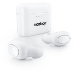 Niceboy HIVE Podsie 3 bílá / Bezdrátová sluchátka s mikrofonem / TWS / Bluetooth 5.1 / IPX5 / nabíjecí pouzdro (hive-podsie-3-white)