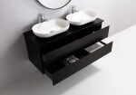 CERANO - Koupelnová skříňka Carole + deska pod umyvadlo Navira Slim - 18 mm - černá matná - 120x49,8x46 CER-476396