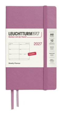 Týdenní plánovač Dusty Rose, Pocket A6 2027, anglicky