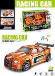 Auto závodní oranžové s efekty 16 cm