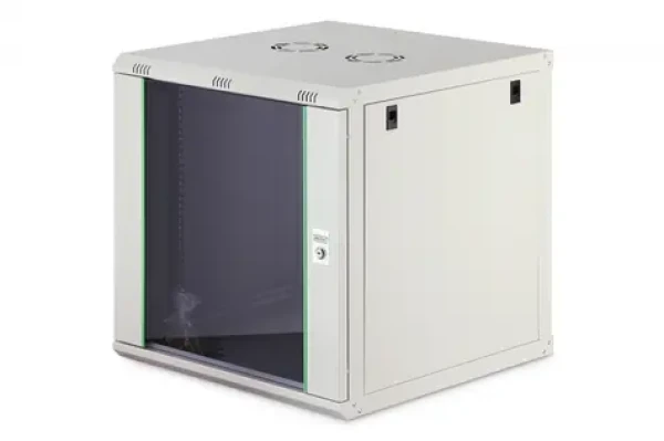 Digitus Dynamic šedá / Nástěnný rozvaděč / 19" / 12U / 607x600x600 mm / skleněné dveře (DN-37110)