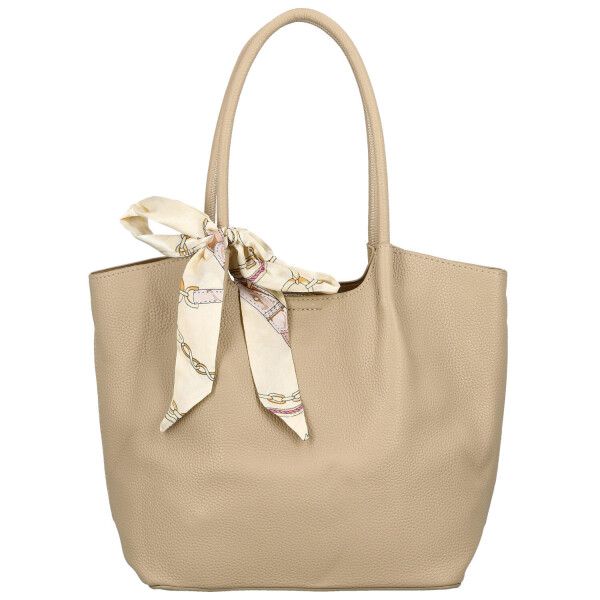 Módní dámská koženková kabelka na rameno Nenet, béžová