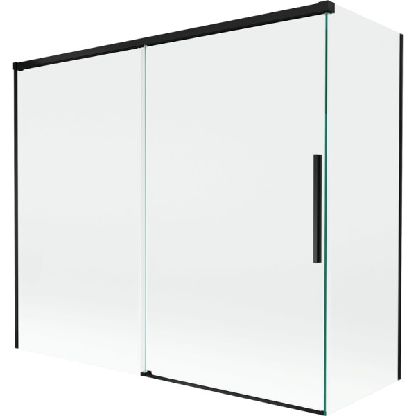 MEXEN/S - Rox vanová zástěna 2-křídlová posuvná 180 + 90 x 150, transparent, černá 8C9-180-090-70-00