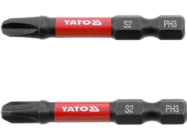 YATO Rázové bity 1/4" PH3 x 50 mm 2 ks / Bit rázový / PH3 / 50 mm / 2 ks