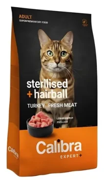 Calibra Cat EXPERT+ Adult Sterilised+Hairball Turkey 6 kg / Granule pro kočky / krůtí maso / grain free / sterilizované