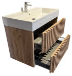 Koupelnová skříňka s umyvadlem SAT Delano 80x56x46 cm dub mat DELANO80ZDSAT DELANO80ZDSAT