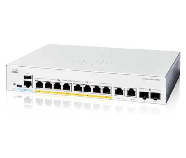 Cisco Catalyst switch C1200-8P-E-2G (8xGbE,2xGbE/SFP combo,8xPoE+,67W,fanless) EDF_1608286