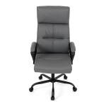 Kancelářské křeslo, šedá ekokůže, taštičkové pružiny, kovový kříž, kolečka na tvrdé podlahy