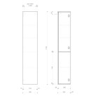 SAPHO - ESPACE skříňka 35x172x32cm, 1x dvířka, levá/pravá, dub alabama ESC330-2222
