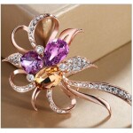 Exkluzivní brož Swarovski Elements Manfredonia - květina, Barevná/více barev