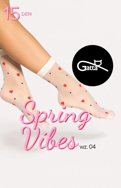 Ponožky Gatta Spring Vibes wz.04 15 den bílo-červená univerzální