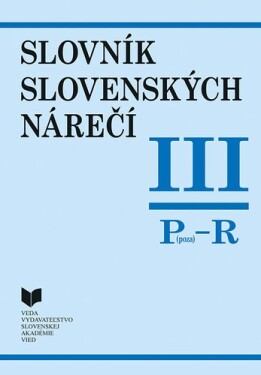 Slovník slovenských nárečí III Poza