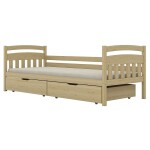 Postel Tosia velké zásuvky 90x180 přírodní, nelakovaná