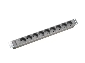 Bachmann 19" PDU hliník šedá / PDU / 9x zásuvka / 1U / 2 m / bez spínače (333.401)