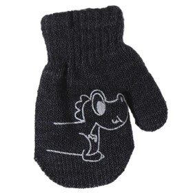 BeSnazzy pletené dětské rukavičky zateplené s obrázkem - chlapecké - tmavě šedé, velikost: 10cm