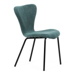 Židle jídelní, modrá látka, nohy černý kov