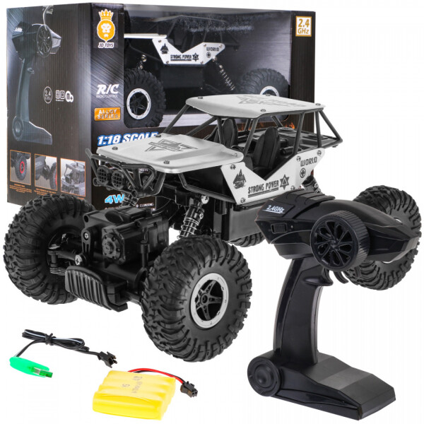 Mamido Terénní autíčko na dálkové ovládání Crawler Monster 1:18 stříbrné