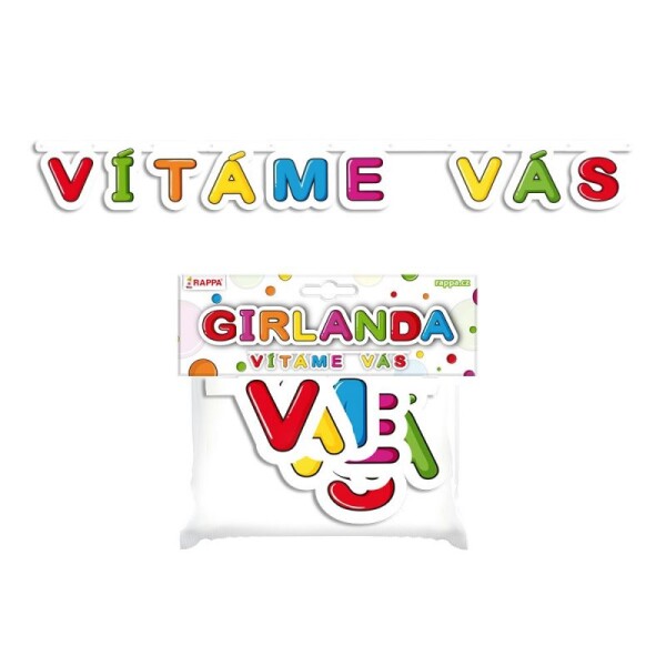 Papírová girlanda VÍTÁME VÁS 128 cm