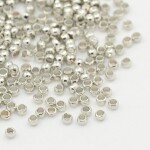Zamačkávací rokajl - 2,0 mm x 1,2 mm - platinový - 1 g