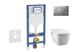 GEBERIT - Duofix Set předstěnové instalace, klozetu TECEone a sedátka softclose, tlačítko Sigma01, matný chrom SANI11CT2102