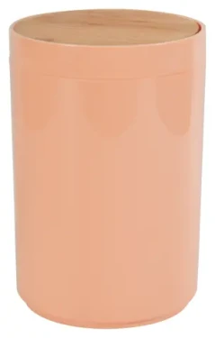 MSV OSLO výklopný odpadkový koš 5 L broskvový / plast / bambusové víko