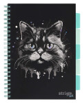 Spirálový blok A4, 100l, 80g, linkovaný - Kočka