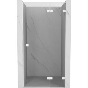 MEXEN/S - Lunar L sprchové dveře křídlové pravé 90, transparent, bílá 834L-090-000-20-00-P