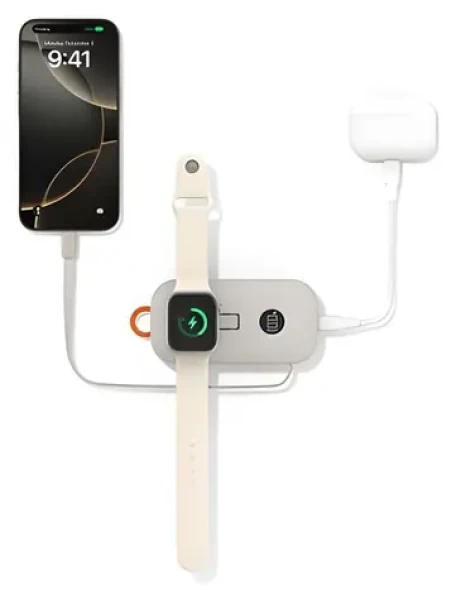 Belkin BOOST CHARGE PRO písečná / Powerbanka / 10000 mAh / bezdrátové nabíjení pro Apple Watch / USB-C (BPD012hqSA)